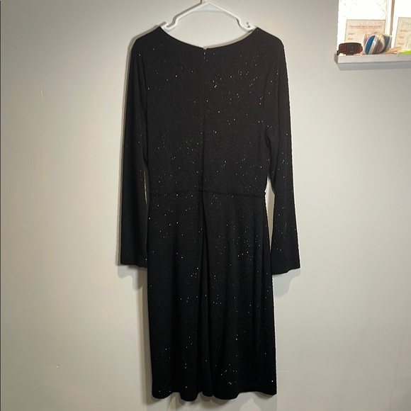 ALFANI Black Textured Glitter Twist-waist Sheath Dress - Picture 8 of 13